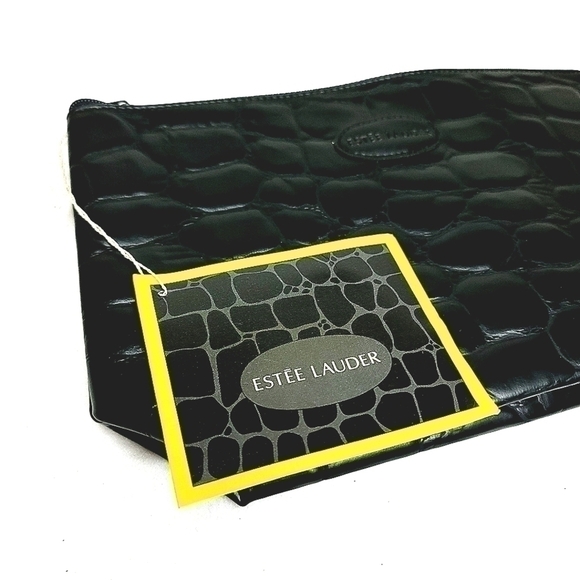 New Estee Lauder Women's Small Accessory Case Black Animal Print w/ Zipper - Picture 2 of 9